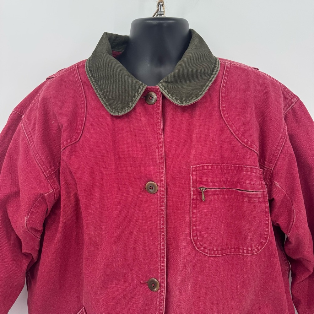 L.L.Bean Women’s XL Vintage Barn Coat Jacket Primaloft Raspberry Red - Picture 2 of 13